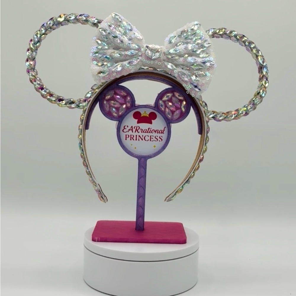 EARrational Princess Mickey Ears  Fully bedazzled with AB Rhinestones and bow